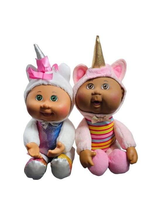 Cabbage Patch Kids Other - Cabbage Patch Cuties Rainbow White & Pink Unicorn Fantasy Friends Plush Doll Set